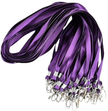 Daelesr 50 Pezzi Cordino Laccio da Collo,Neck Strap Lanyards con Gancio Girevole,Cordini Cinghia da collo Laccetto Porta Badge,cordino Porta Distintivo per Fischietti Chiavi Carte D'identità