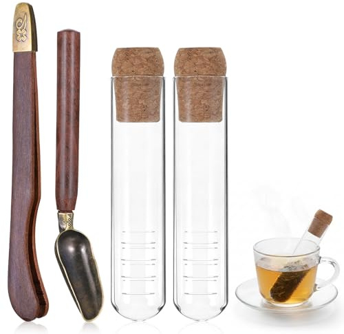 2 Stücke Teesieb Für Tasse Teesieb Glas Mit Teelöffel und Teezange Mit Korken