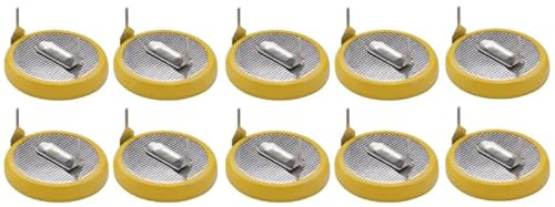 4x Pila Litio CR2032 3V 210mAh con Terminali a Saldare 2 Pin Orizzontali per Circuito Stampato, Batteria per BIOS PC, Memorie PLC e Domotica con Guaina Isolante, Passo 20,5mm (4)