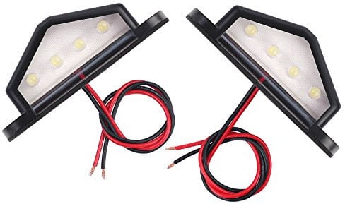 Justech 2x 4LEDs Kennzeichenbeleuchtung Kennzeichenleuchten Autokennzeichen Beleuchtung Lichter Leuchten Rückleuchten Lampen 12V 24V für Auto Boot Anhänger Fahrzeug UTE Van Caravan LKW Wohnwagen