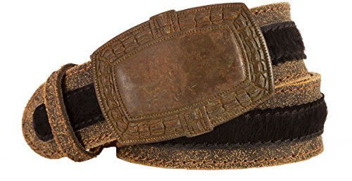 Luise Steiner Trachtenaccessoires Trachten Damen Gürtel - FELL - schwarz, Größe 75