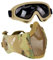 Aoutacc Airsoft-Maske mit taktischer Schutzbrille,Airsoft Maske mit Gehörschutz, Protective Gear Set für Erwachsene Männer Frauen Paintball Schießen CS-CP