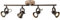 BRILLIANT Lampe Seed Spotrohr 4flg schwarz stahl/holz hell | 4x PAR51, GU10, 5W, geeignet für Reflektorlampen (nicht enthalten) | Köpfe schwenkbar/Arme drehbar