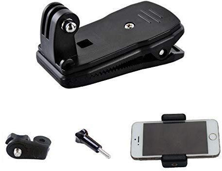 Supkeyer Cellphone Selfie Mount 360 Degree Quick Release Rotary Backpack Hat Clip Fast Clamp for Gopro Hero/iPhone 16 15 14 13 12 11 Pro Max XR XS Max X/Samsung LG Sony Phone