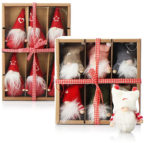 com-four® 12x Premium Weihnachtsmann-Anhänger für den Weihnachtsbaum, Christbaum-Figuren Anhänger als Baumbehang, Weihnachtsschmuck oder Geschenk-Anhänger, schwedisch-skandinavische Deko-Trolle