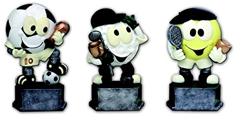 Henecka -Funny Sports- Kinder Siegerpreis wählbar für -Fußball-Tennis-Golf- Kids Pokal, Resin-Figur Altsilber mit Wunschgravur (Golf Figur)