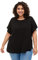 Zizzi Große Größen Damen Kurzarm Bluse mit Rundhals Gr Gr M Black - Plus Size Damen Kleidung
