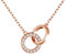 Philip Jones Collier à maillons circulaires plaqué or rose créé avec des cristaux Zircondia®