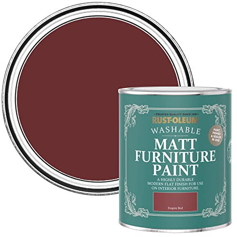 Rust-Oleum Red Furniture Paint in Matt Finish - Empire Red 750ml