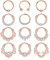 Kakonia 12stk Septum Piercing 16G Daith Ohrringe Hinged Hoop Nasenpiercing Ring Septum Clicker Zirkonia Edelstahl Helix Tragus Daith Piercing Ohr Schmuck