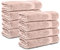 Komfortec 8er Handtücher 50x100 cm Set aus 100% Baumwolle, Frottee, Weich, Rosa