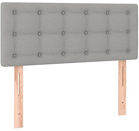 vidaXL Kopfteil, Bettkopfteil mit Holzbeinen, Höhenverstellbar Polsterkopfteil für Bett, Betthaupt Bettzubehör Schlafzimmer, Hellgrau 80x5x78/88cm Stoff