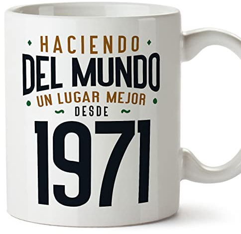 MUGFFINS Tazas 1971 Cumpleaños - En Español - Haciendo del Mundo un Lugar Mejor - 11 oz / 330 ml - Regalo original y divertido