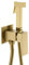 Wussh Concealed Muslim Square Hot and Cold Monobloc Bidet Shower Kit Set Brushed Gold Brass Wall Mounted