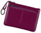Porte-monnaie en cuir véritable avec triple fermeture éclair et porte-clés, violet, Pochette à monnaie