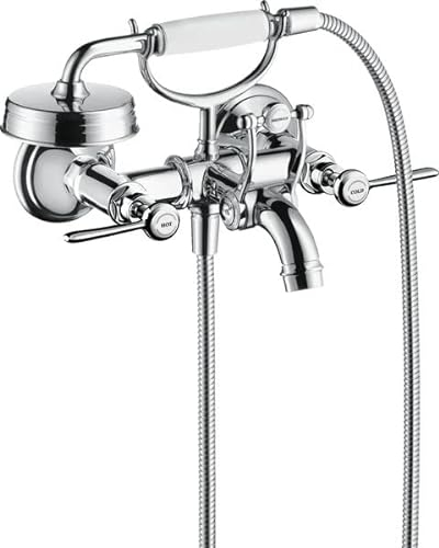 hansgrohe AXOR Montreux 2-Griff-Wannenarmatur Aufputz, Hebelgriffe, Ausladung 220mm, Farbe: Brushed Red Gold