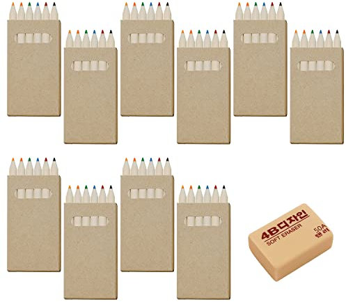 LSYYSL 6 matite Colorate, 1 Gomma, Mini Set per disegnare, Regalo di Compleanno per Bambini, Adatto per Asilo, casa, Scuola