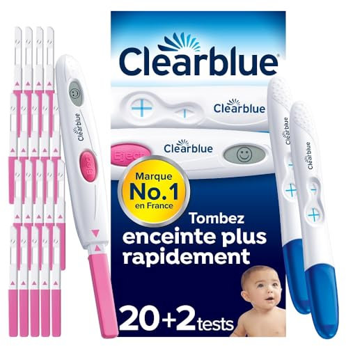 Clearblue Test d’Ovulation Digital + 2 Tests De Grossesse Pratique Et Rapide, Fiable à Plus De 99%