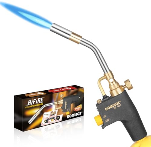 DOMINOX Propane Torch Head, High Intensity Torch Head Trigger Start Gas Torch, Map Gas Torch Kit for Propane, Map and Mapp Gas, Mapp Gas Torch for Soldering, Welding, Cooking (Not Included Gas Tank)
