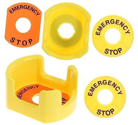 SOLUSTRE 2St Schutz abdeckung für Schalter Knopf Abdeckung Schutz Gelb Not-Aus-Schutz Not-Halt Tastenschutz Abdeckung des Not-Aus-Schalters Aufzug Schutzkappe Komponenten Schutzhülle Abs