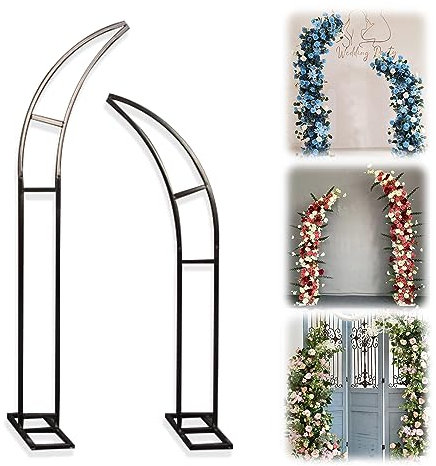 Metall Hochzeitsbogen Hintergrundständer, DIY Gartenbogen Aus Metall, Hochzeit Bogen Hintergrund Stand Für Geburtstagsfeier, Hochzeit, Gartendekoration, Black, 2.1+2.5M