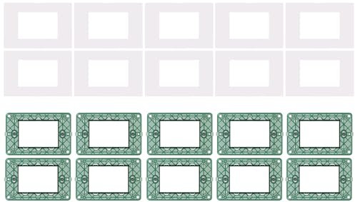 WEB world electronic business Kit 20 pezzi Placca con Supporto - Placche e Supporti 3 posti Compatibili con Serie Vimar Plana Kit da 20 pezzi - 10 Placche Bianche + 10 Supporti 3M