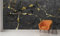 Audace Liberté Papier Peint Panoramique Marbre, Soie 355x250 cm 3D Poster Geant Mural, Abstraction style Mural, Personnalisé taille, pour Salon Chambre Restaurant Décoration Murale - or noir