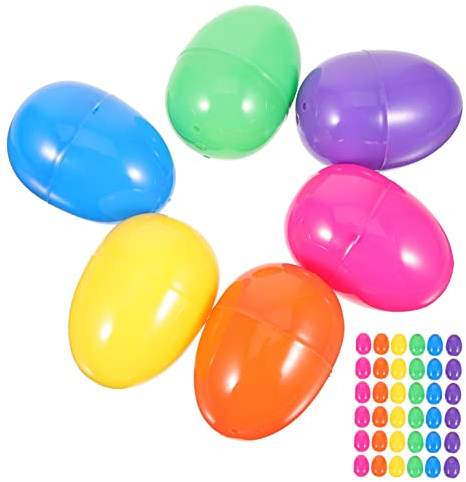 DIKACA 50 Stück Osterei Spielzeug Jumbo-eier Dekorative Ostereier Ungefüllte Eier Spielzeug Zum Füllen Von Eiern Leere Eier Zum Füllen Korbfüller Eiersuche Plastik Süssigkeit Kind -