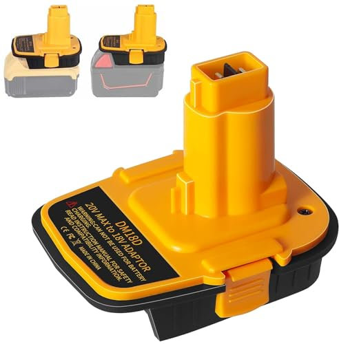 【Upgraded】Battery Adapter Converter for De W0lt 18v to 20v with USB,Compatible with De W0lt 20V & for Milwaukee M18 Lithium Battery to NiCad & NiMh Battery Tools