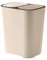BOKIOESDE Poubelle rectangulaire polyvalente en plastique à bouton-poussoir pour un recyclage facile, poubelle de tri à double compartiment, poubelles à déchets, Abricot, 29X21X33CM