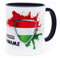Ungarn Magyarország Tasse mit Namen personalisiert Hungary Wappen ungarische Flagge Fahnen Fanartikel Produkte 2025 Becher Geschenk Mann Geburtstag Fussball Magyar Bögre Csésze Produkt Keramik 330 ml