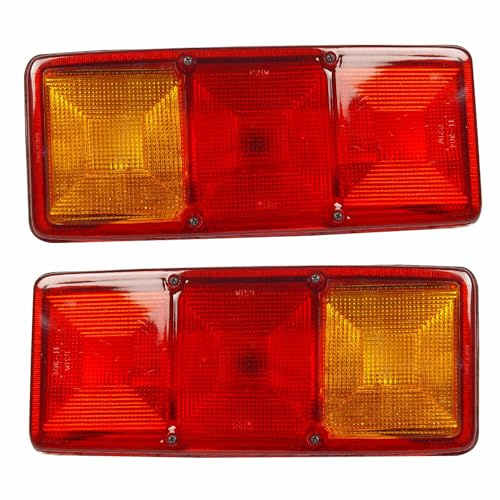Ayfar 2x Universal Rücklicht mit 3 Lichtern LKW Rückleuchte links rechts passend für LKW und Anhänger Heckleuchte Rücklicht 12V 24V SET 344mm 147mm 72mm