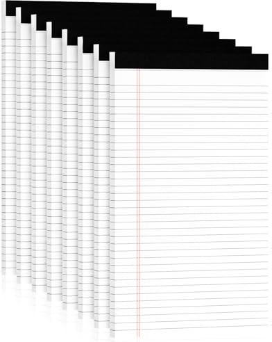 Legal Pads 8.5 x 14 Note Pads, 8 Pack White Paper Pads 8.5''x 14'', Wide Ruled Notebook Pad, Lined Pads of Paper Writing Pads, White Notepads 8.5 x 14, Double Sided, Cardboard Backing, 30 Sheets/Pad