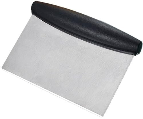 YNHIAG Good Grips Stainless Steel Scraper & Chopper- Great as Dough Cutter for Bread and Pizza Dough - Multipurpose Kitchen Utensil for Flat Top Griddle - Commercial Quality,Silver/Black