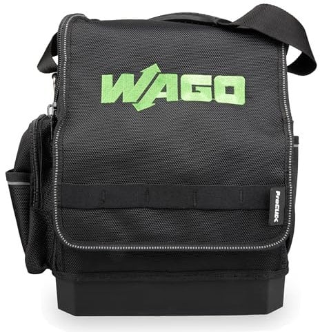 WAGO Borsa porta attrezzi 206-3000, compatibile con L-Boxx Micro e Mini, per attrezzi e accessori, 33 cm x 35 cm x 22 cm, massima mobilità e flessibilità, capacità 12 kg, tracolla nera