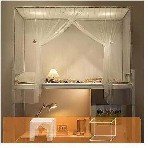 Tende a Quattro Angoli in Metallo Baldacchino per Letto Zanzariera Telaio per Letto Tenda a baldacchino per Letto a Castello Tenda a baldacchino per dormitorio Studentesco, Acciaio inossida