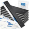 Wzone Imanes de neodimio autoadhesivos, fuertes, 60 × 10 × 3 mm, 12 unidades, planos, color negro, para oficinas, tablas de madera y paredes