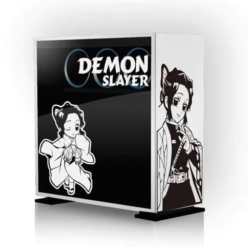 Kochou Shinobu Anime Stickers for PC Case Computer Host Custom Personalised DIY Cool Decorative Waterproof Vinyl Stickers,Easy Removable,Black and White