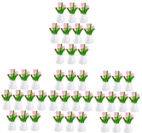 INOOMP 40stücke Miniatur Bonsai Pflanzen Für Puppenhaus Künstliche Topfpflanzen Für Garten Und Wohnraumdekoration Realistische Mikrolandschaft Ornamente