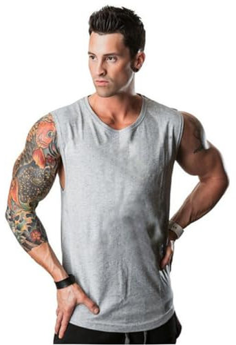 T-Shirt Herren Fitness Workout Sportshirt Herren Trend Casual T-Shirt Herren Laufshirt Herren Base Shirt Herren Klassisch Mode Tankshirt Herren N-Grey3 XXL