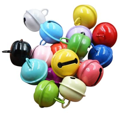 Qiantull 50 Stück Glöckchen zum Basteln 22mm Glocke Deko Bunte | Metallglöckchen, Klangvoll Bells, Bastelglocken, Für DIY Handwerk, Schmuck, Haustier, Weihnachten Dekoration