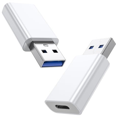 MOSWAG USB C Female to USB Male Adapter,USB A to USB C 3.0 Converter,USB to USB C Adapter Double Sides USB-C 5Gbps, Charging & Data Transfer for PC, Laptop, Charger, Power Bank, Quest Link (2 Pack)