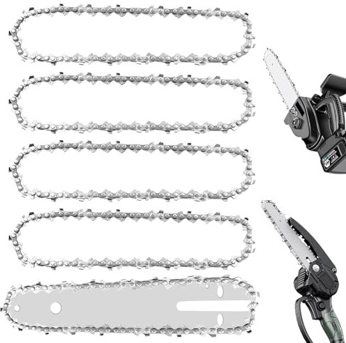 5 Stück Kettensäge Kette, Sägeketten, Universal Kette für Kettensäge, Kettensäge Ersatzkette, 6 Zoll Mini Kettensäge Kette für Gartenbaum, Bäume Schneiden, Holzbearbeitung