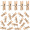50 Stück Pinnadeln Mit Holzklammern, Natürliche Push Pins Clips für Wand Kork Boards, Karten, Notizen, Fotos