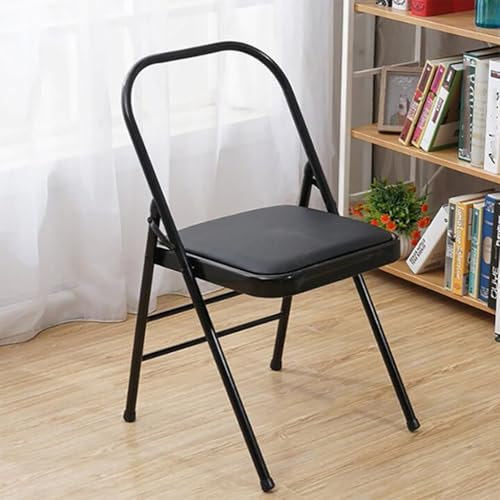 Yoga-Klappstuhl,Yoga-Hilfsstuhl,Yoga-Stuhl Für Erwachsene,tragbarer Faltbarer Yoga-Stuhl für Yoga-Übungen,Black