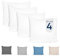 Dreamzie Kissenbezug 50x50 (4er Set) - 100% Jersey Baumwolle 150 g/qm Kissenbezüge - Weiß - Für Kissen 50 x 50 cm - Kissenhülle - Kissenbezug - Resistent und Hypoallergen - Zertifiziert Oeko-Tex