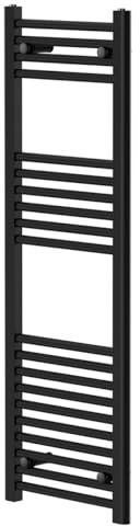 Wholesale Domestic Pizarro Matt Black 1200mm x 400mm Straight Heated Towel Rail