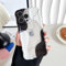 DEFBSC Compatible with iPhone 16 Pro Case, Cute Wavy Curly Shape Colour Mix Aesthetic Design Durable Stylish Shockproof Full Camera Protection Clear Phone Cover for Girls Women - Black