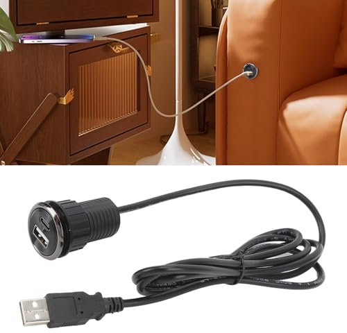 Topyond Desktop Power Grommet Flush Mount -Stromstreifen, versteckte kleine Steckdose mit 2 USB -Ladeanschlüssen, elektrischer Outlet für Bürokonferenztisch Stehdesktor Couch