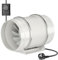 HG Power Inline Duct Fan 200mm with Speed Controller, 2.5m EU Plug, 840 m³/h Airflow, Low Noise 63dB, IP44 Waterproof, 50,000h Lifespan for Office, Room, Home, HVAC